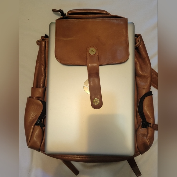 LATICO Leather Products Great Brown Leather Rugged Rucksack Backpack Bag - Picture 12 of 13